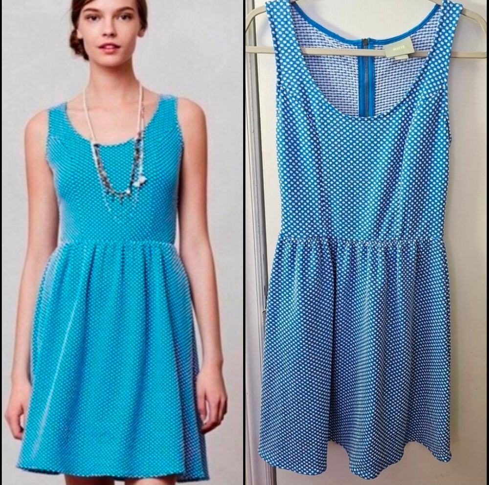 NEW Anthropologie Maeve Textured Caldera Dress Polka Dot Sz S Coquette Twee